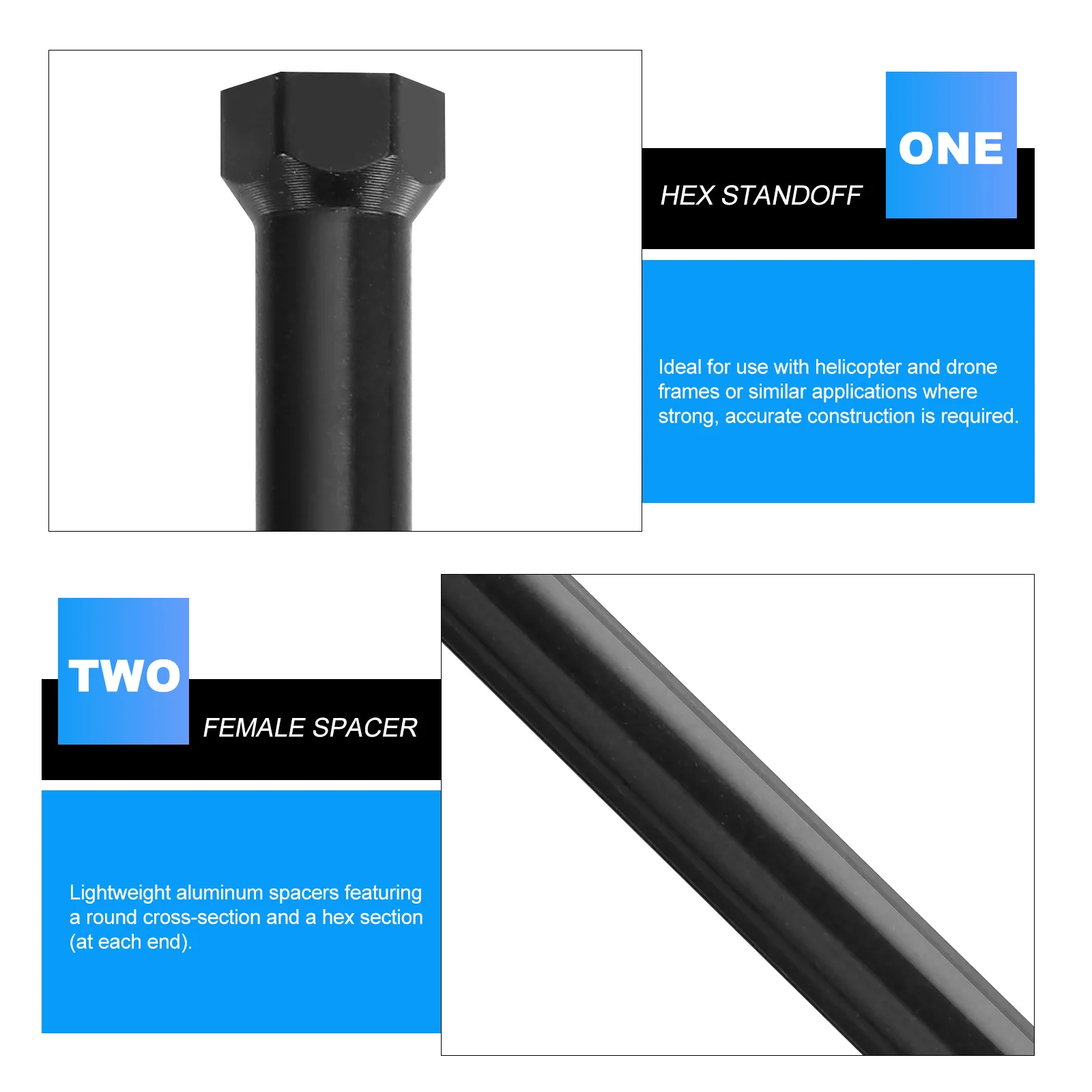 

Aluminum Pillar Standoffs Female Spacers Lightweight Alloy Drone Frame Mounting Circuit Board Hexagon Column Tripod