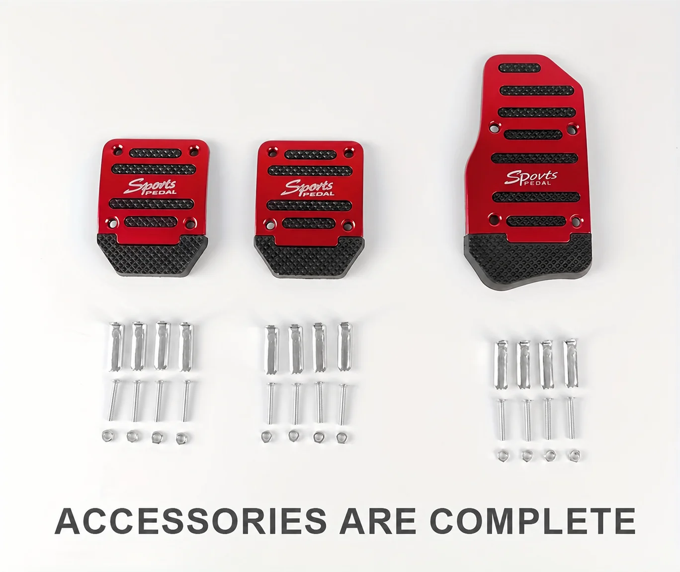 Universelles Aluminium-Pedalabdeckungs-Set für Autos, Rutschfest, für Automatik- und Schaltgetriebe, Brems-, Gas- und Beschleunigungspedale, Innenraum-Zubehör – Detail 7