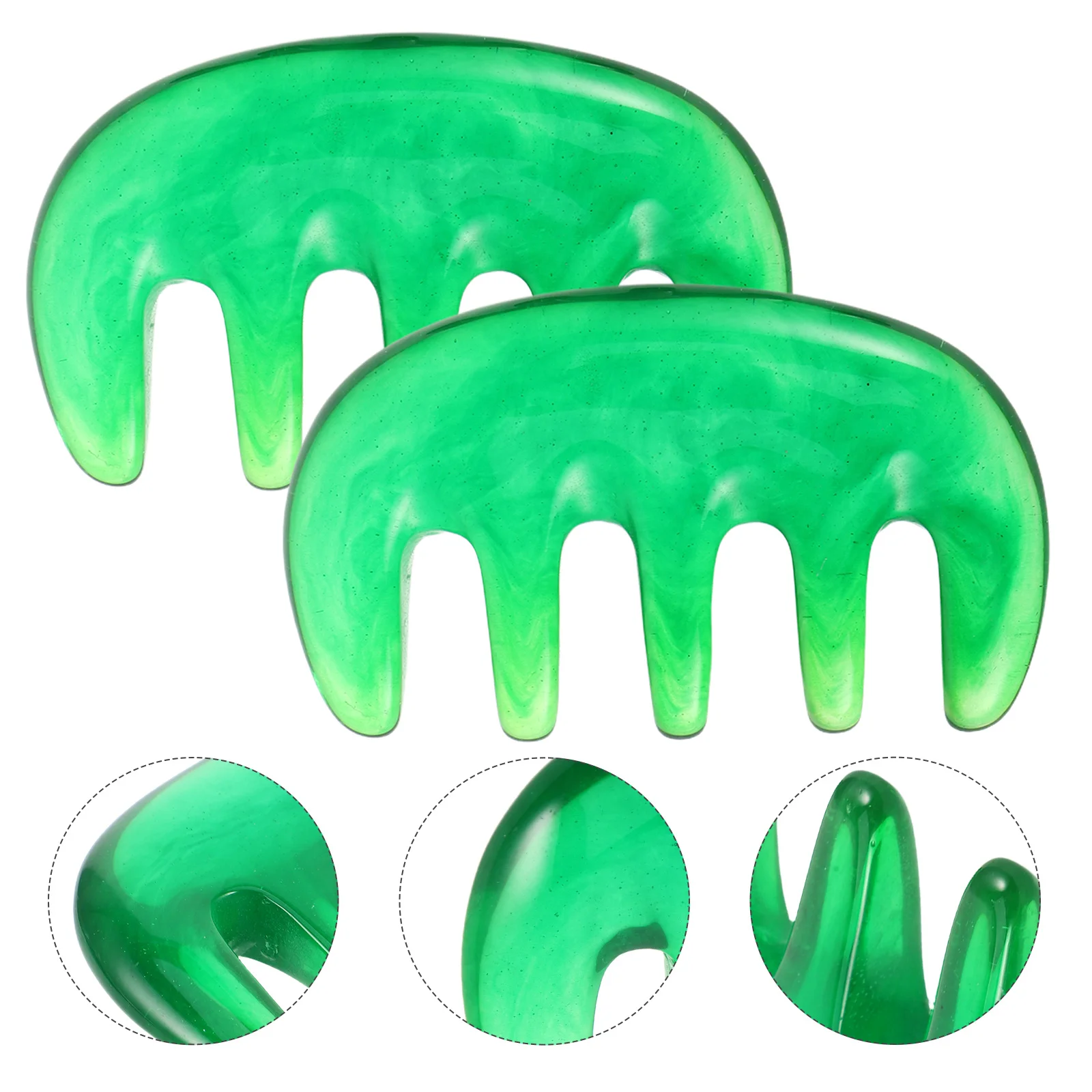 

2Pcs Scalp Massage Comb Resin Green Manual Head Massager Lightweight Travel-Friendly Anti-Static Comb for All Hair Types and