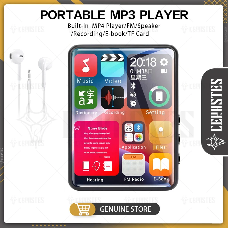 

2023 New MP3 Player Bluetooth 5.0 Portable 2.4 Inch Touch Screen Music Player Built-in Speaker Multilingual Walkman Mp4 Player