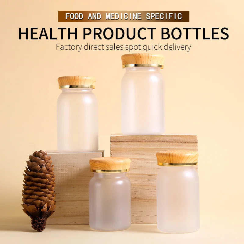 

10 pcs transparent plastic bottle for tablets use medicine gold bottle frosted tablets bottles