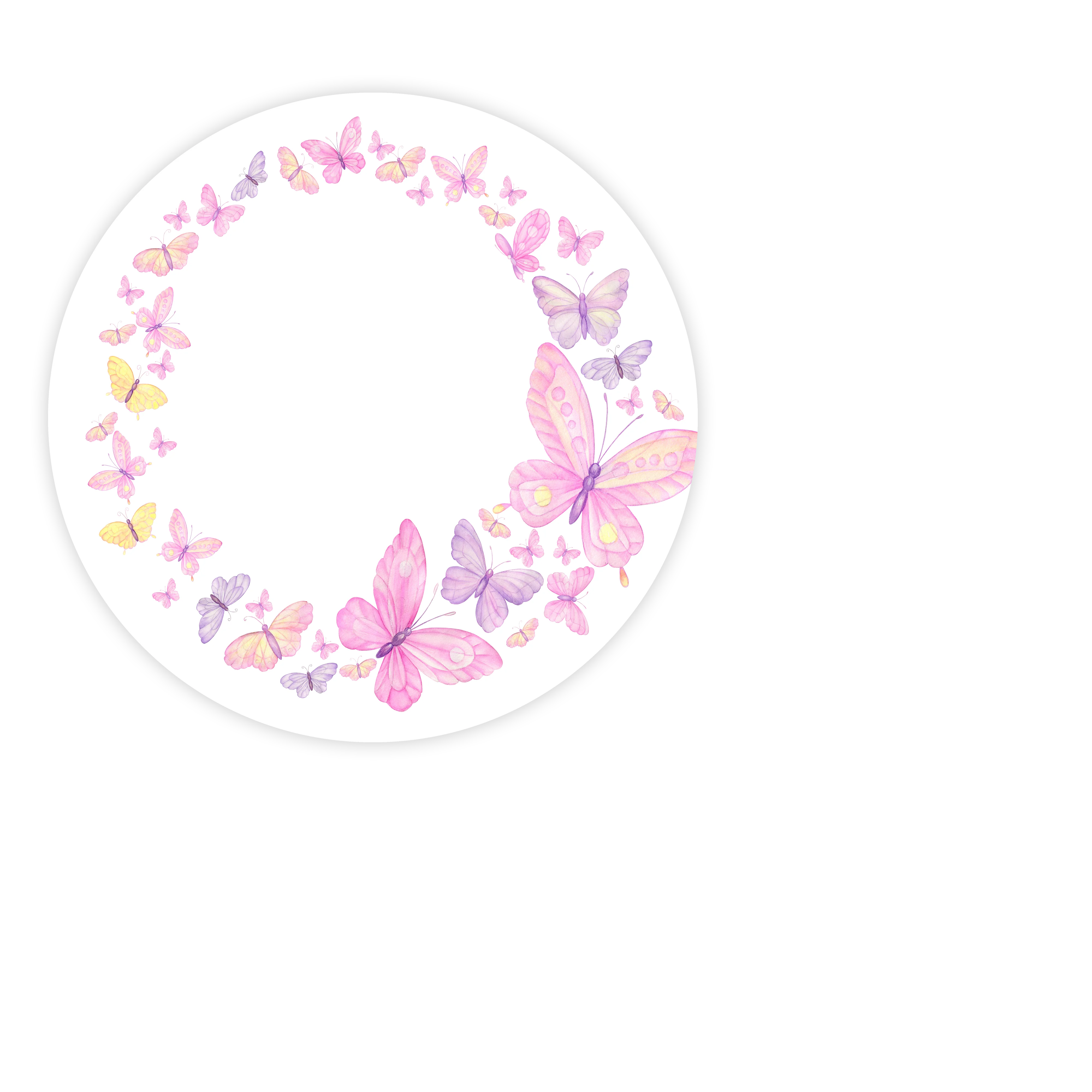 Butterfly and Flower Circle Round Backdrop Cover for Wedding Party Backgrounds Cute Cylinder Covers