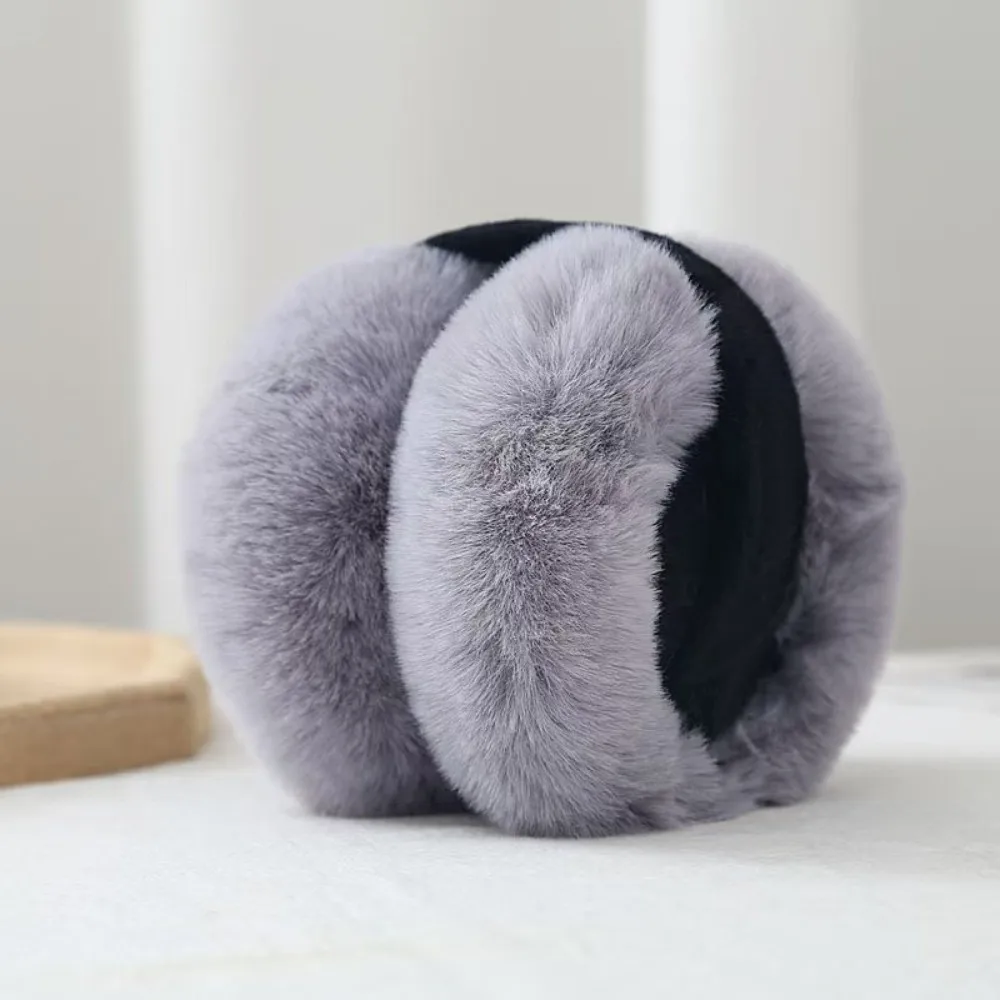 Fuzzy Adjustable Faux Fur Earmuffs Foldable Soft Fluffy Ear Covers Thermal Lining Winter Ear Muffs Winter Outdoor