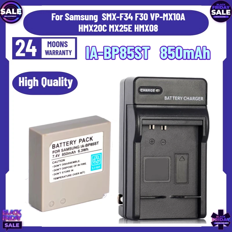 New IA-BP85ST BP-85ST Camera Battery + Charger For Samsung SC-HMX10 HMX10A HMX10C HMX10P HMX20 HMX20C MX10 MX10A MX20