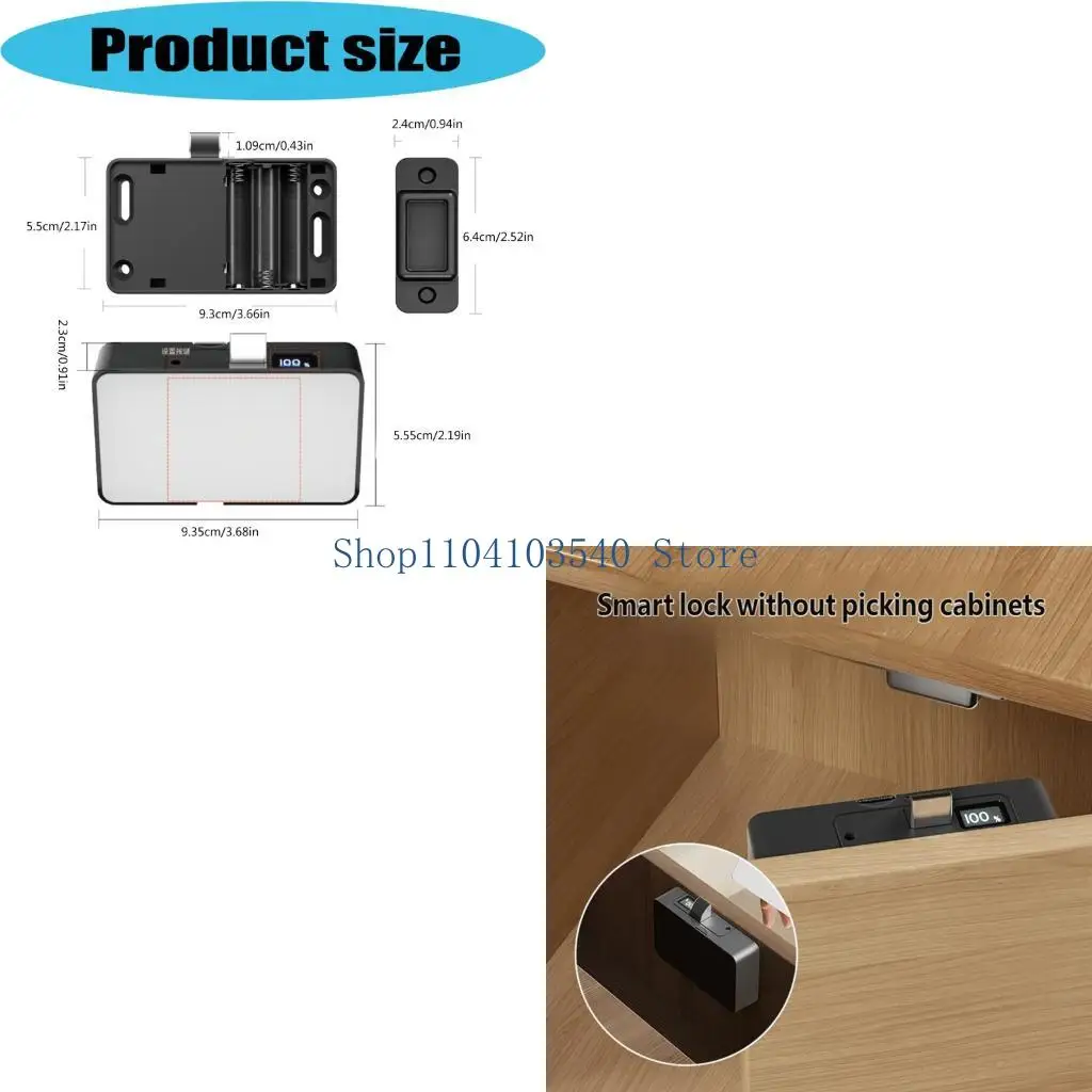 02DC Electronic Cabinet Lock with Contactless Access, Cabinet Mounting Design for Wardrobe File Cabinet Storage and Drawer