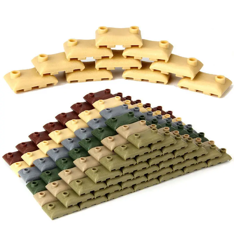 100pcs Sandbag Building Block Toy, Multifunctional Sandbag Obstacle Trench Bricks Military Scene Accessories Model Gift For Kids