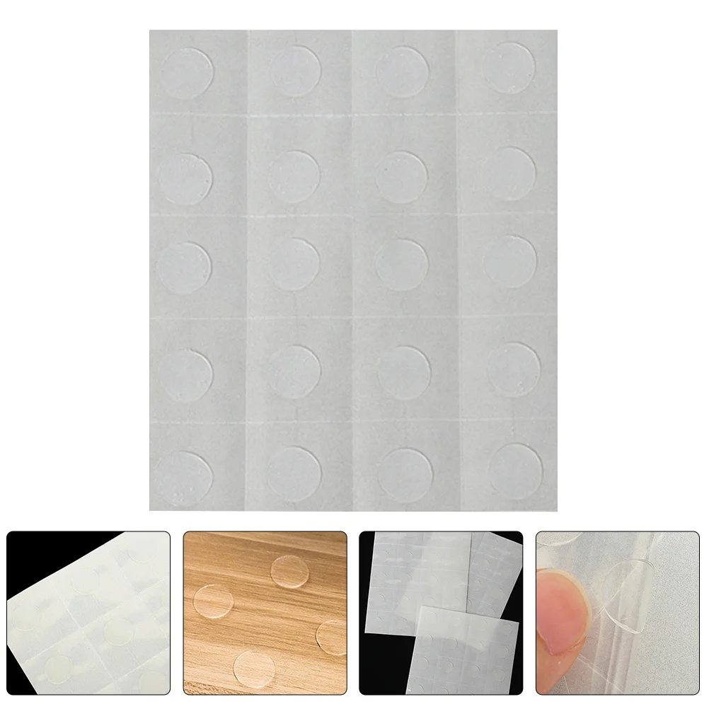 25 ورقة من نقاط لاصقة مزدوجة الجوانب قابلة للإزالة ولا أثر ملصقات مستديرة شفافة للصور بالونات ملصقات فنون تزيين الزفاف