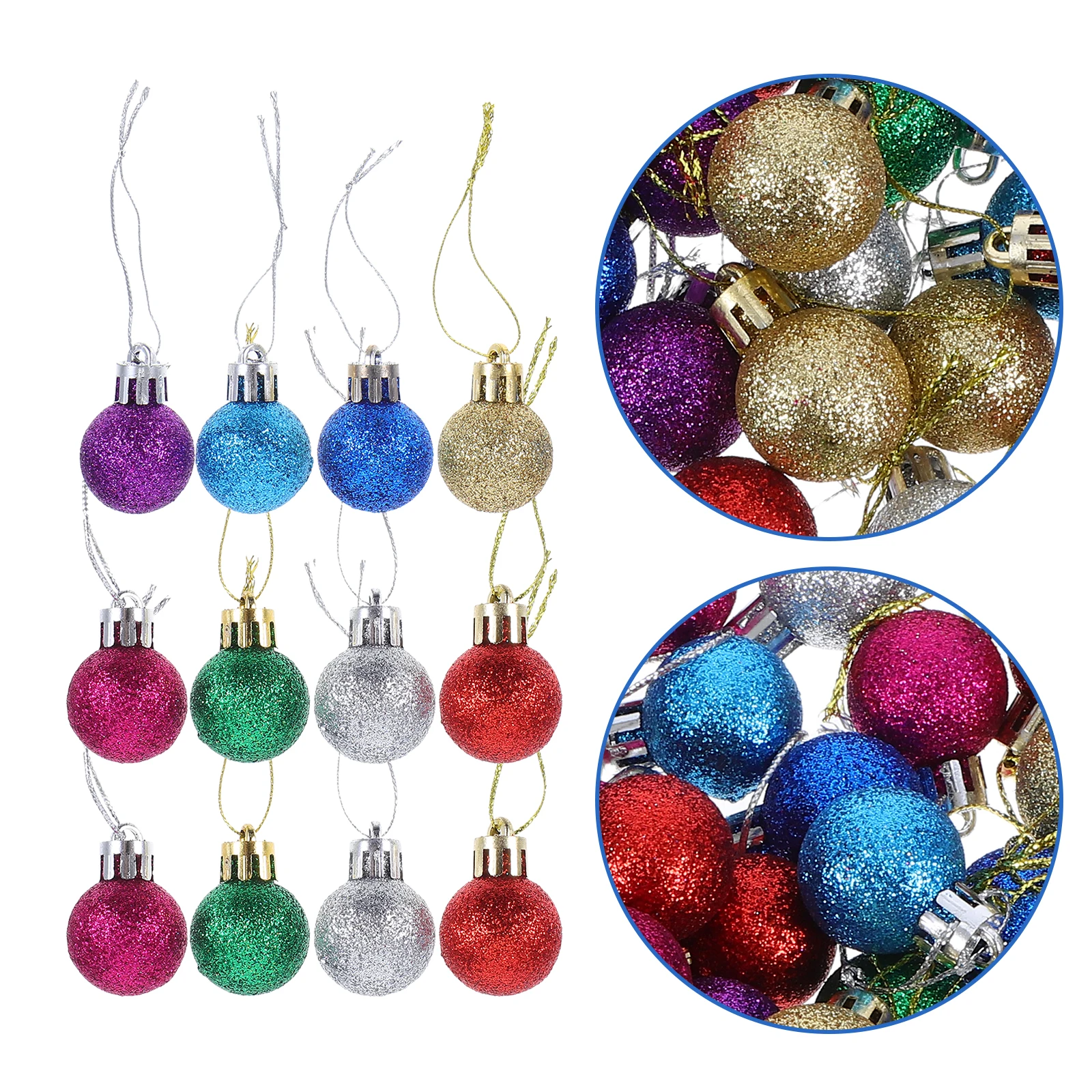 

Christmas Tree Ball Ornaments Balls Baubles Glitter Pendants Shatterproof Decorations