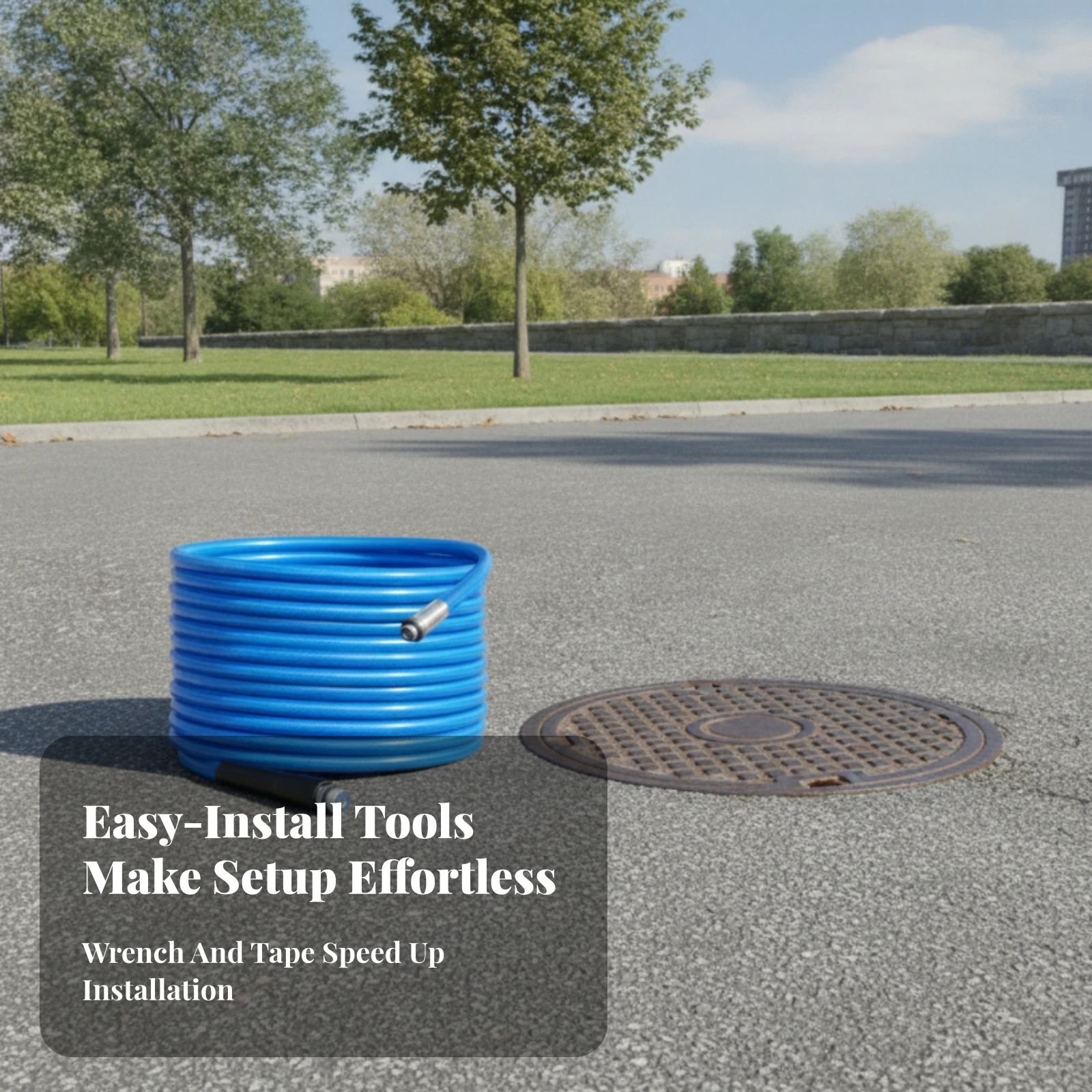 Pressure Washer Drain Hose Quick Connect Drain Cleaning Hose Kit Multiple Adapters Rotary Sewer Nozzle