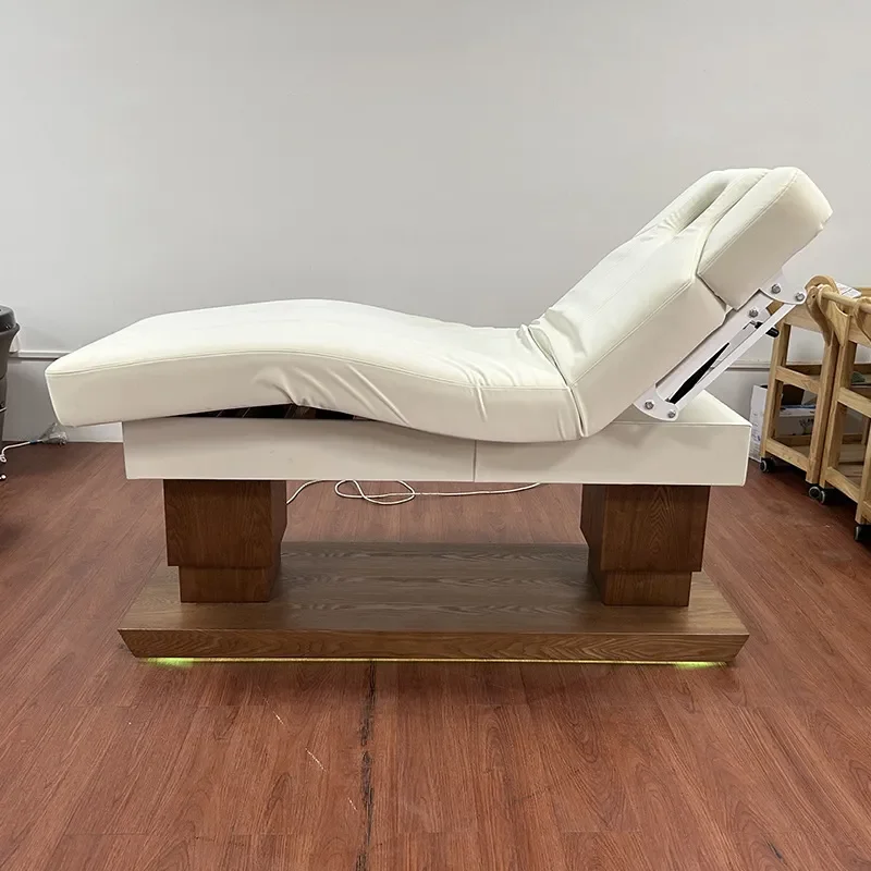 for Wooden Base Electric Beauty Bed Constant Temperature Heating Spa Massage Table for Micro Plastic Surgery Facial Skin Care