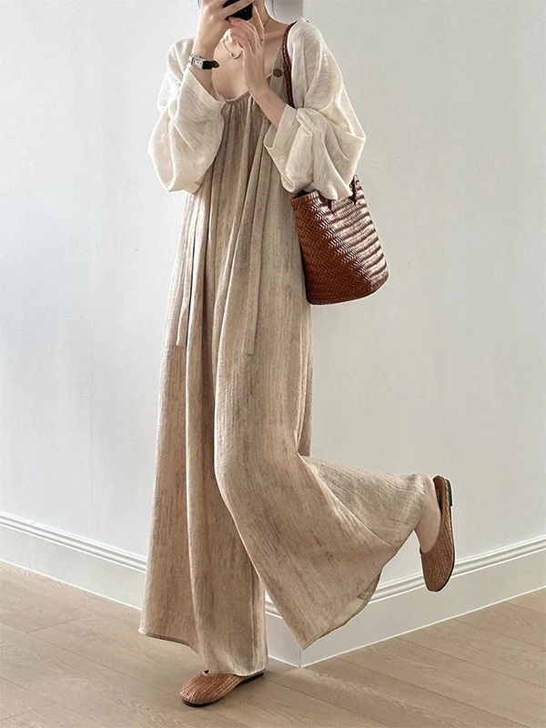 2025 Summer Suspender Rompers Oversized Women Solid Jumpsuit Fashion Cargo Overalls Holiday Wide Leg Long Pant Playsuit Wh21