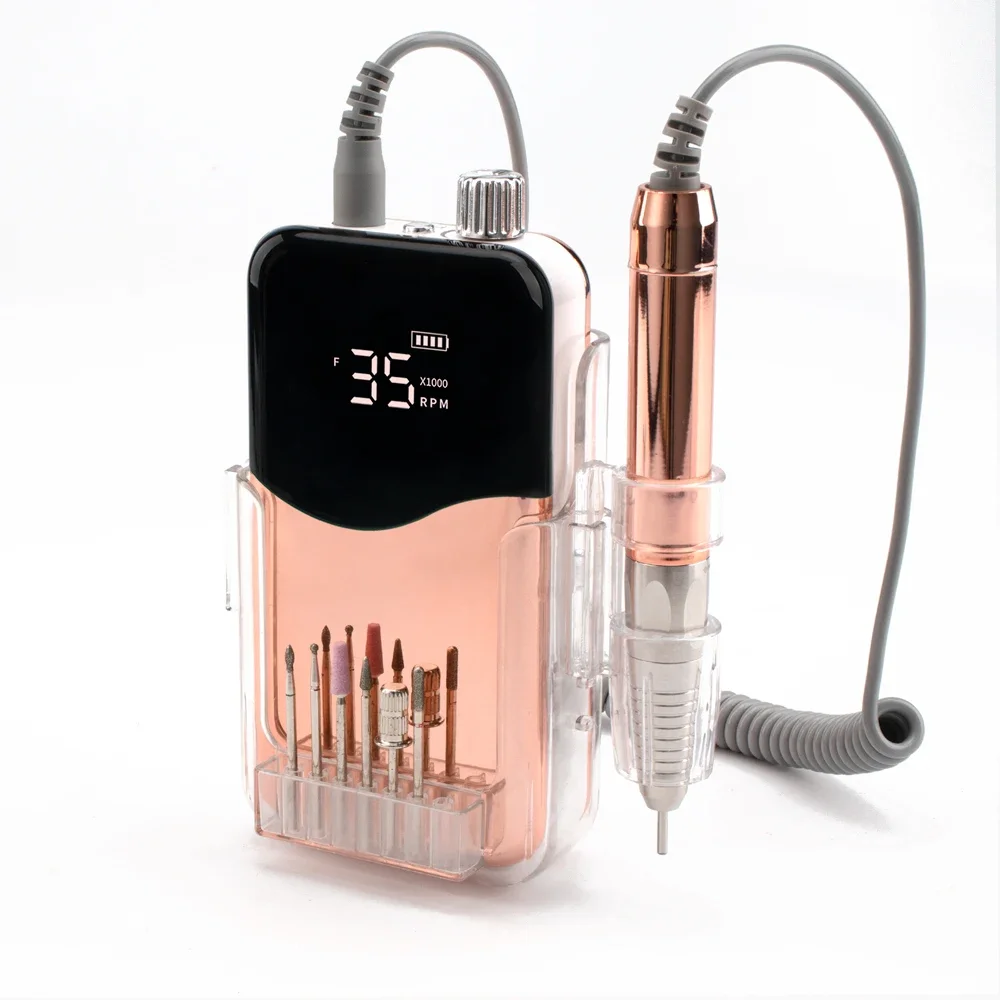 

85W 35000 Rpm Professional Cordless Electronic Nail Drill GRS 100% Recycle Rechargeable Gel UV LED Nail Drill