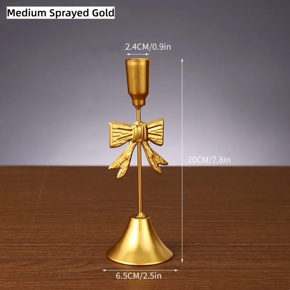 Classic Golden Bow Candle Holder Light Luxury High-quality Candlestick Iron Taper Candle Stands For Wedding/Table Decor