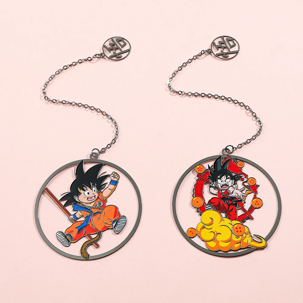 1Pcs Cartoon Dragon Ball Bookmark, Cute Little Goku Bookmarks for Anime Fans Collection, Metal Bookmarks for Students Stationery