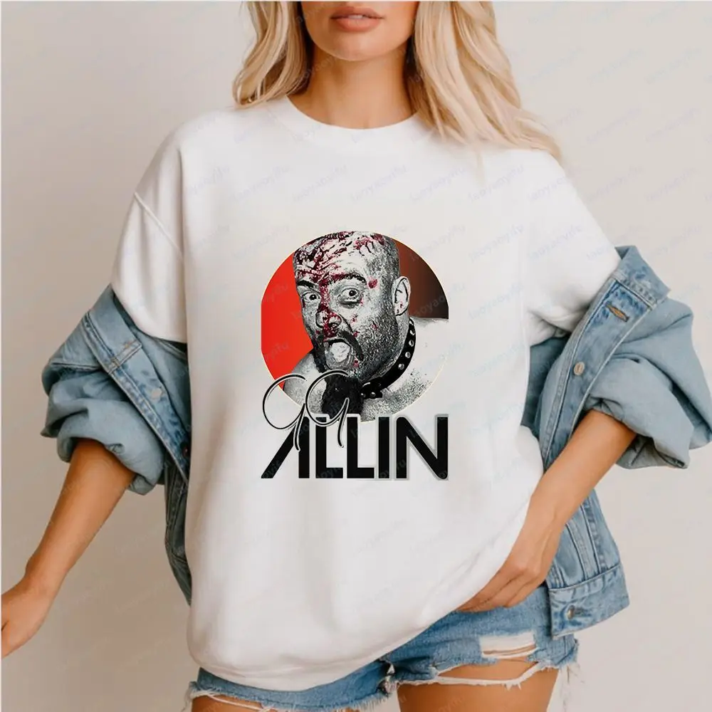 GG ALLIN - Summer Trend Casual Short-Sleeved Men's and Women's Universal Pattern Large-Sized Comfortable T-Shirt