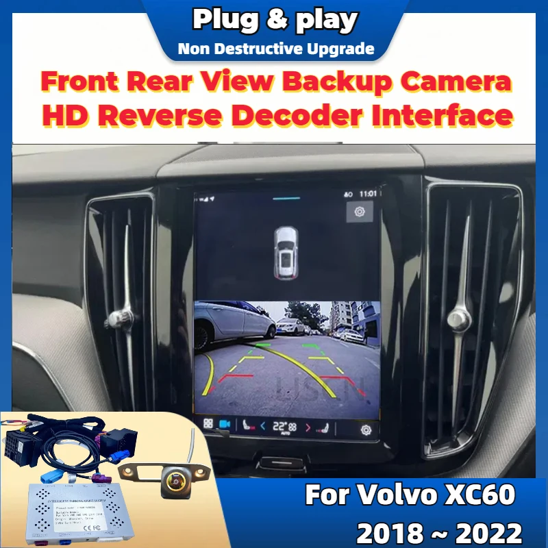 For Volvo XC60 2018 2019 2020 2021 2022 Parking Aid Reverse Camera / Work With OEM Screen Front Rear Backup Camera Plug & Play