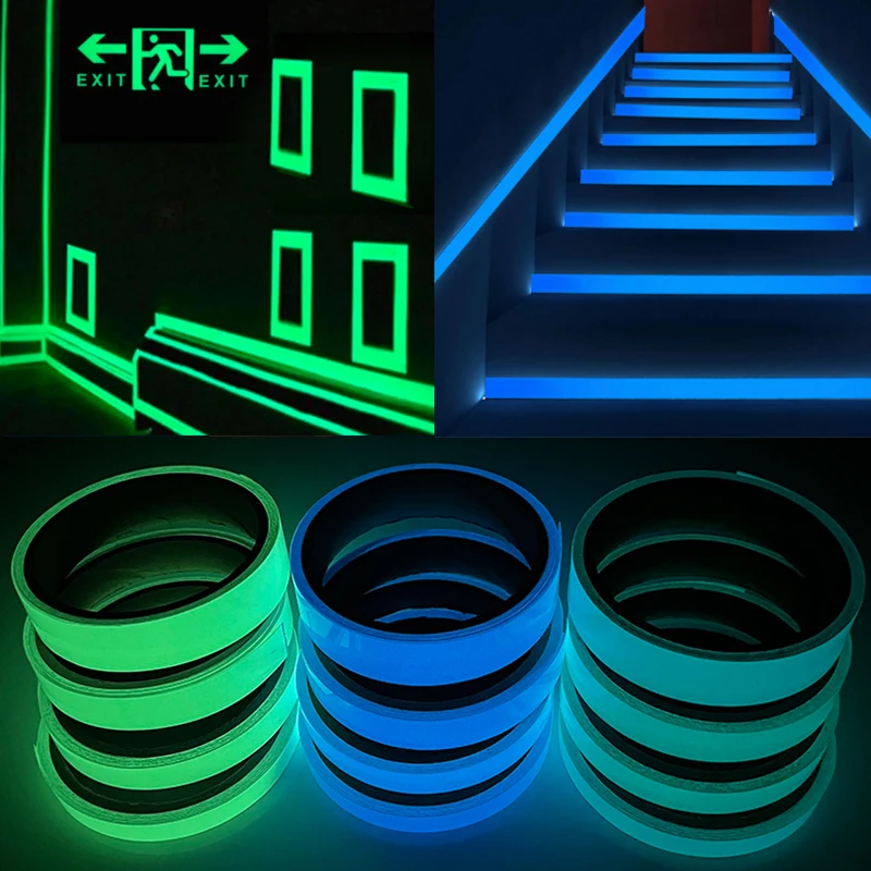 3M Luminous Tape Glow In The Dark Self Adhesive Sticker Emergency Logo Safety Warning Security Stair Fluorescent Tape Home Decor