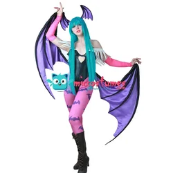 Miccostumes Women's Game Heart Hollow Top Cosplay Costume With Wings Leggings