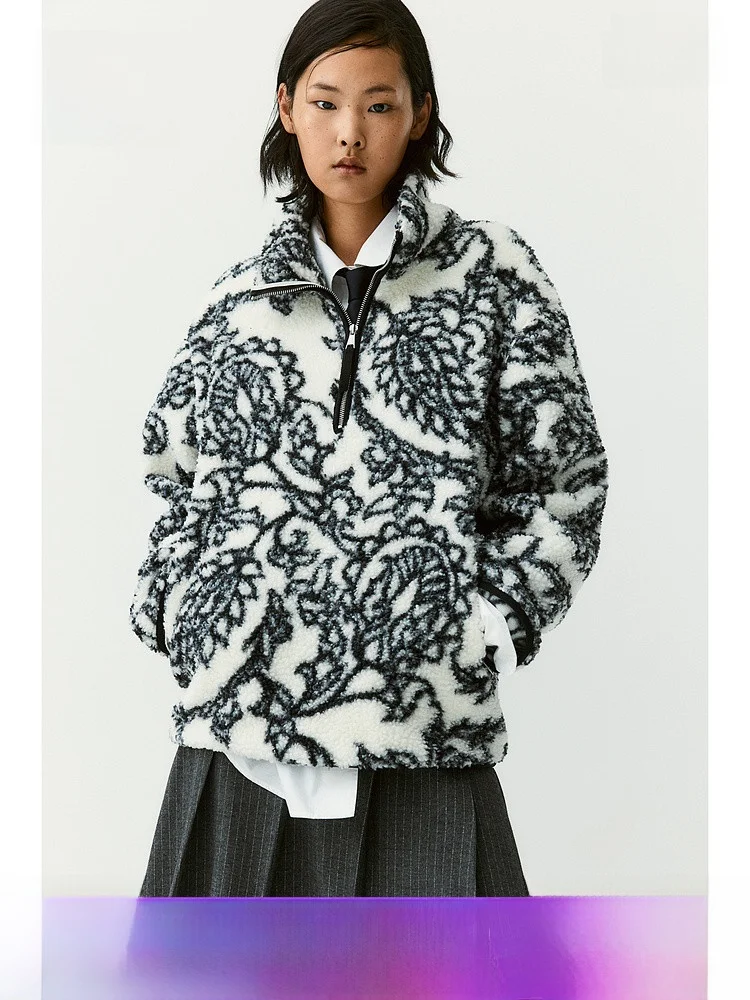 H&M Cardigan Teddy Fce Cisas da donna con cerniera strato superiore ort Capispalla Collezione autunnale Fibra di poliestere 00%