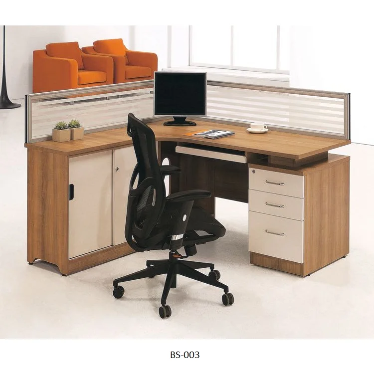 Melamine Wooden 1 Seat Office Cubicle Modular Furniture Executive Open Manager Workstation Work Desk with Glass Screen