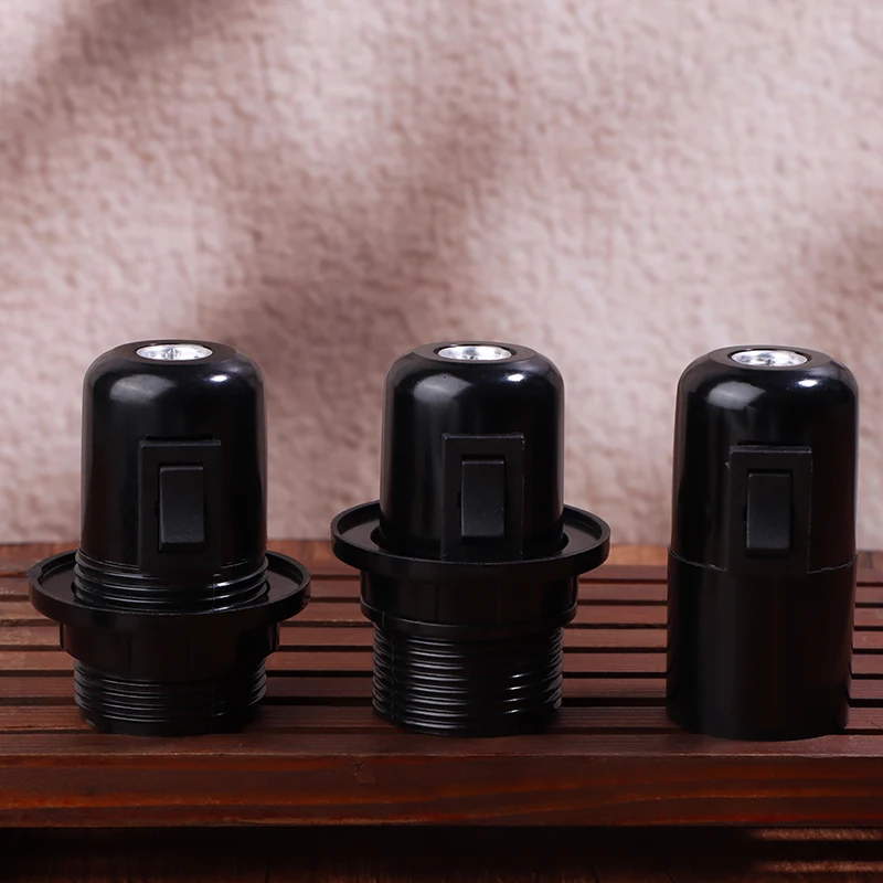 1Pc E27 Bakelite Self-locking Light Body With Zipper Switch Lamp Base E27 Full Tooth Half Tooth Lamp Holder With Push Button