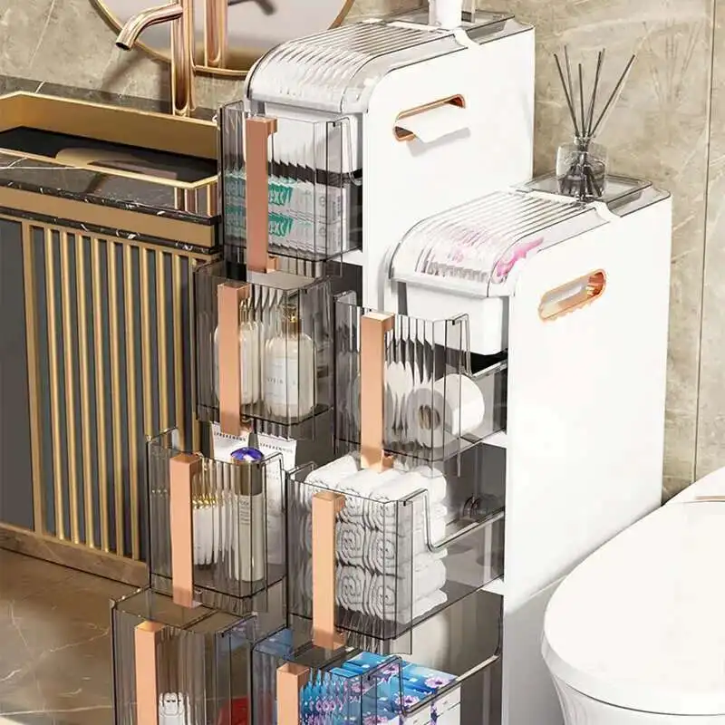 

Nordic Home Bathroom Gap Storage Cabinet Acrylic Multi-layer Storage Holders Light Luxury Storage Kitchen Organization Shelves