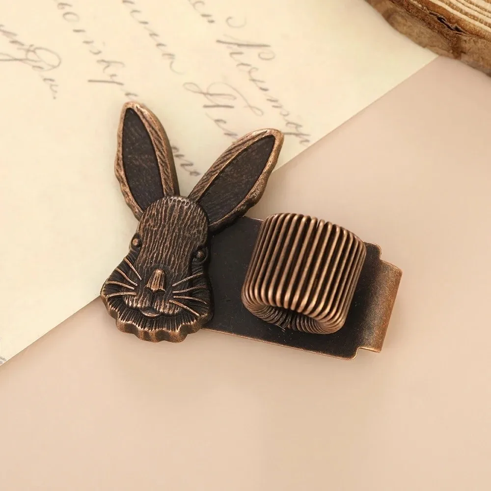 New Metal Pen Clip Vintage Style Decorative Pattern Bookmark Clip Rabbit/Butterfly Pattern Pen Holder Clip Notebook Journal