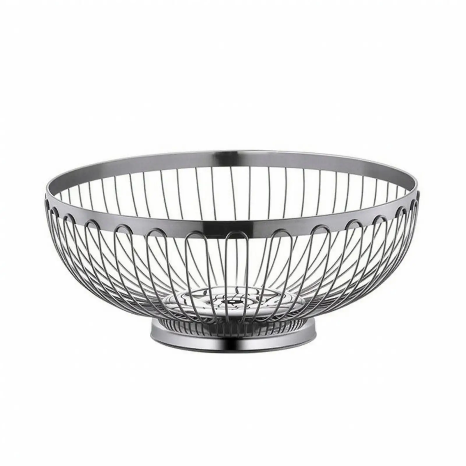 Metal Fruit Basket for Kitchen Counter Large Industrial Wire Basket Stainless Steel Vegetable Snack Organizer with Pedestal Base