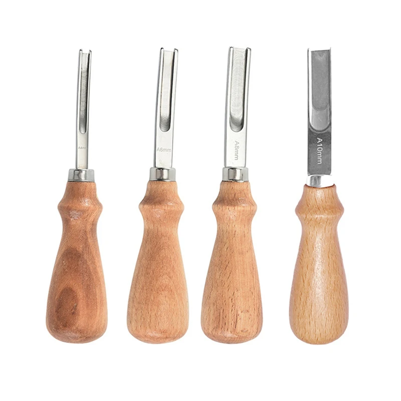 Practical Leather Craft Edge Beveler Skiving Beveling Knife DIY Cutting Hand Craft Tools With Wood Handle A4mm A6mm A8mm view 5