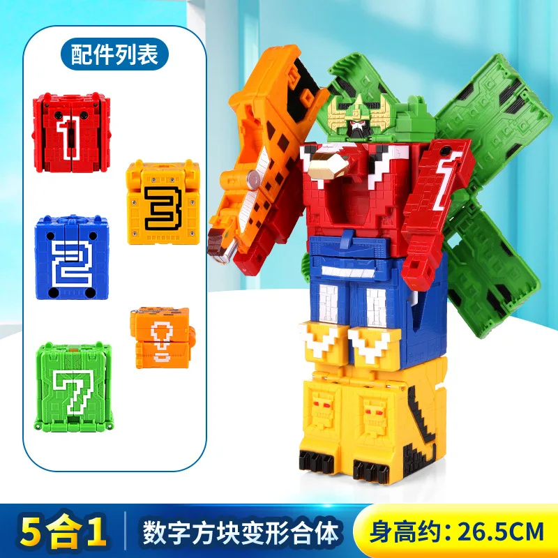 9 in 1 Animal Squanre Cube Transfor Robot Force Series Buliding Blocks Educational Toys for Children Gift Boy Octopus Eagle Lion