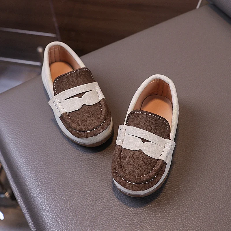 Kinder Loafers Lente Herfst Nieuwe Meisjes Platte Schoenen Zachte Zolen Causale Eenvoudige Mode Kids Causale Jongens Leren Schoenen Veelzijdig