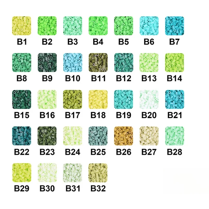 B set of 32 colors, 100 grams each (approx. 10000 beads per pack, 32 packs total), DIY pixel puzzle and handmade bead materials