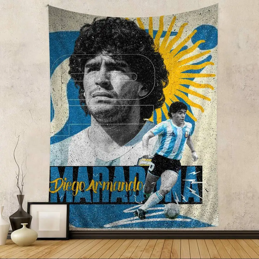 دييغو أرماندو مارادونا نسيج ملون للتعليق على الحائط التارو الهبي سجاد الحائط ديكور المنزل #2