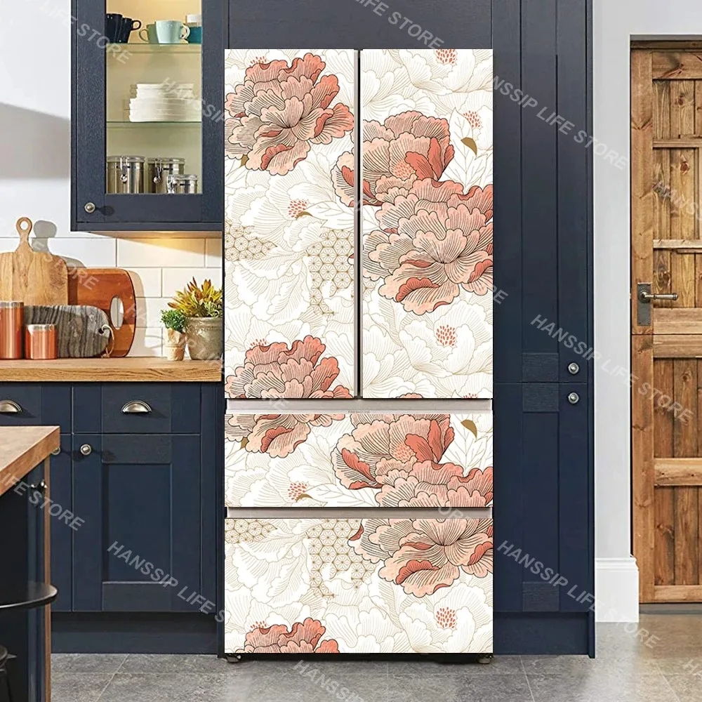 Retro Beer Poster Refrigerator Sticker Wallpaper Kitchen Waterproof Telephone Booth Design Fridge Door Vinyl Wrap Mural Decals