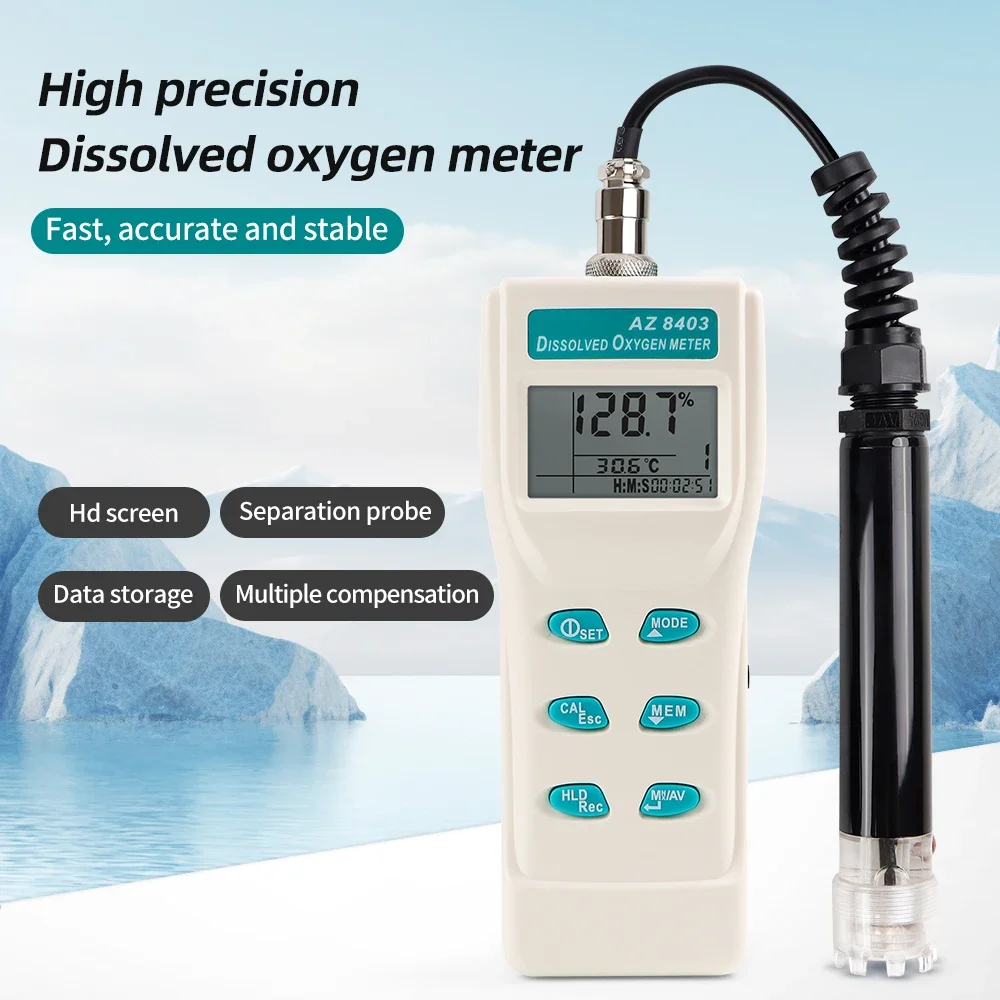 AZ8403 Handheld high precision dissolved oxygen detection, aquaculture swimming pool, laboratory, drinking water oxygen content