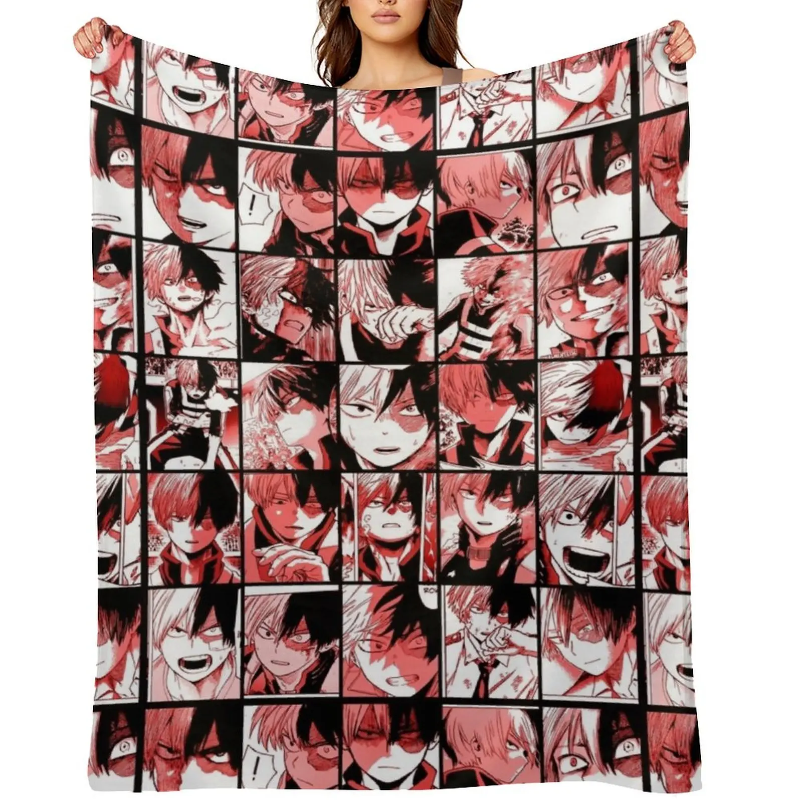 

Todoroki shoto collage Throw Blanket Decorative Sofas Bed linens Blankets For Bed Hairy Blankets