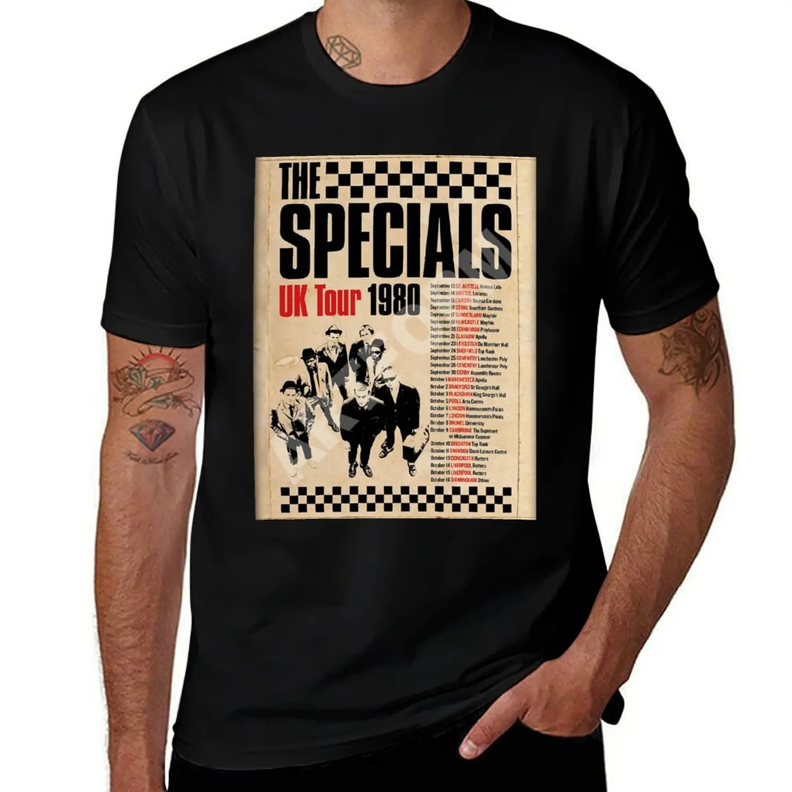 The Specials UK Tours Poster T-Shirt new edition boys whites vintage t shirt men