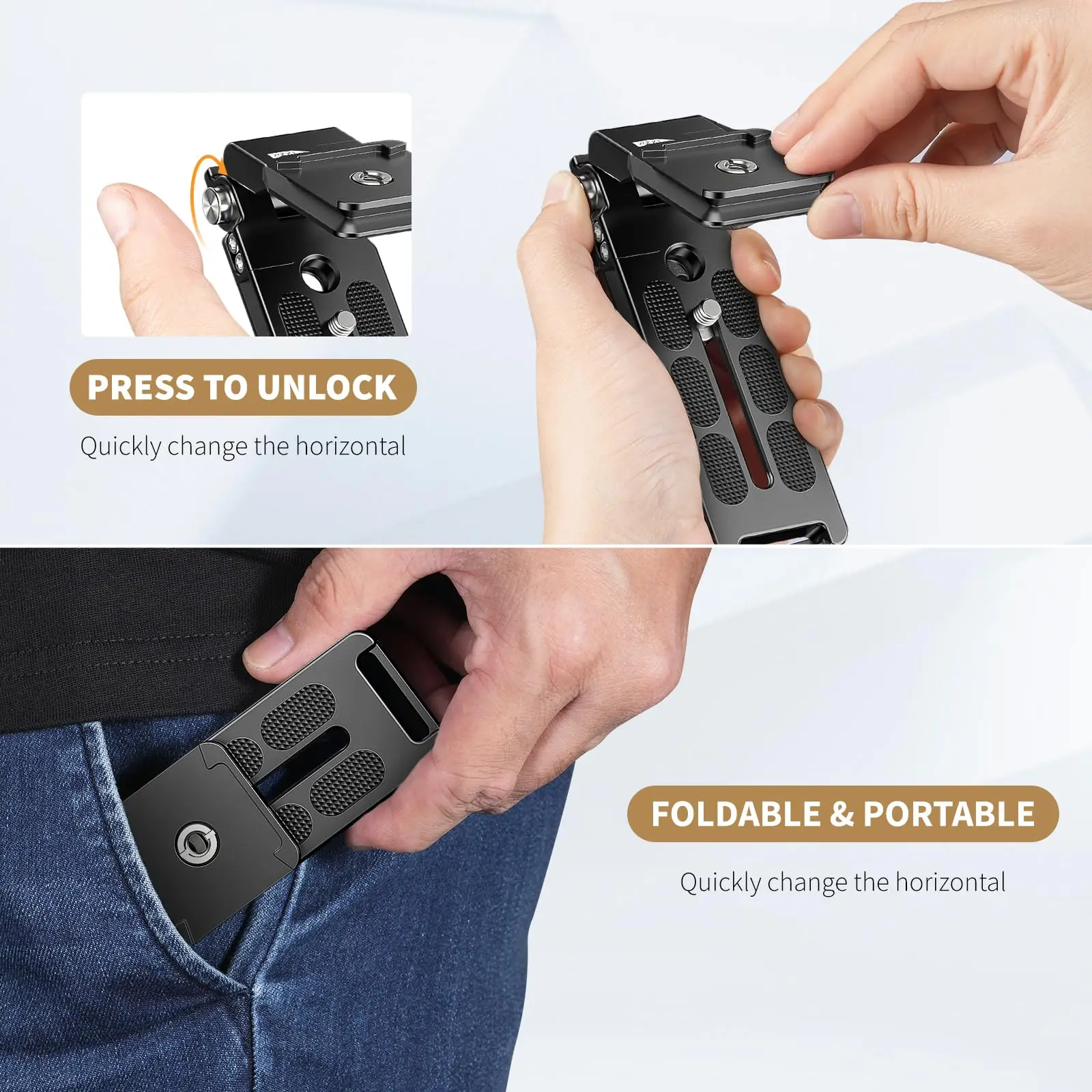 2024 Foldable DSLR Camera L Bracket Arca Type QR Quick Release Plate Vertical Mount for Canon Nikon Sony Osmo Stabilizer Monopod