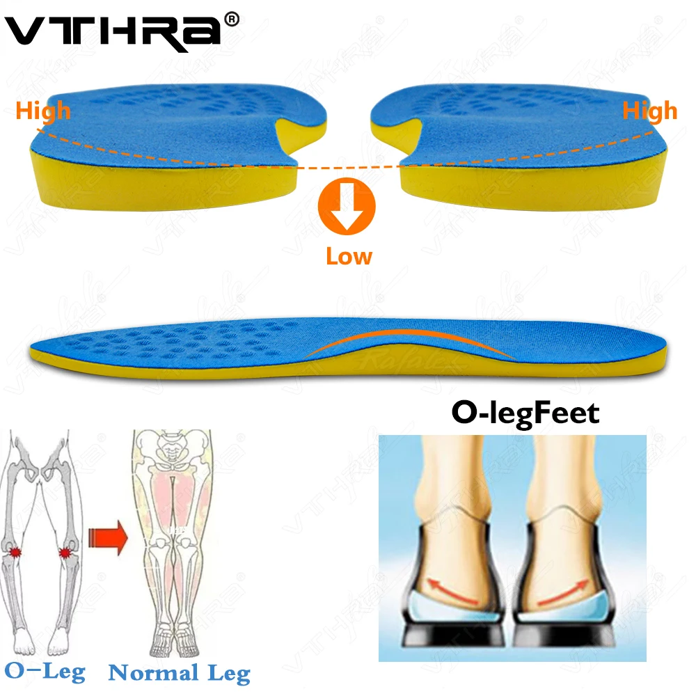 VTHRA XO Legs Orthotic Shoes Insoles for Women Man Flat Foot Arch New Support Unisex Outer Eight Foot Correct; Correct Shoe Pads