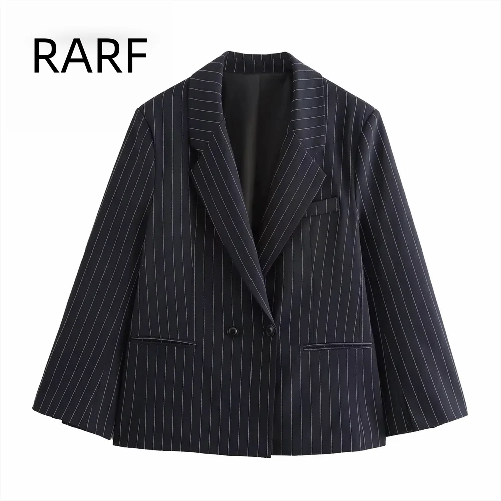 

2024 Autumn/Winter New Fashionable Women's Clothing Simple and Versatile Striped Loose Suit Coat