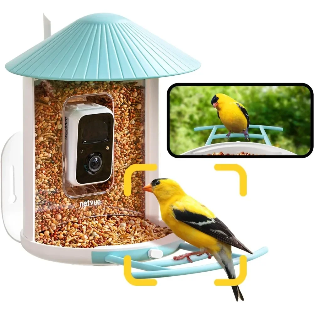 AI Smart Bird Feeder with Camera, Lifetime AI Auto Capture Each Bird Come & Identify 6000+ Bird Species, Cloud Store