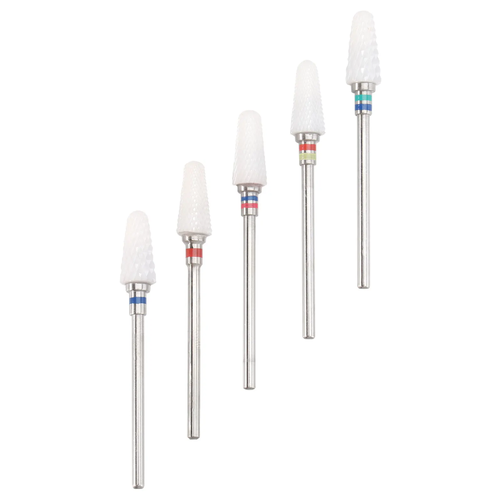 5Pcs Ceramic Nail Drill Bits Manicure Grinding Head Accessories Heat Dissipation Non Slip Sharp Durable Nail
