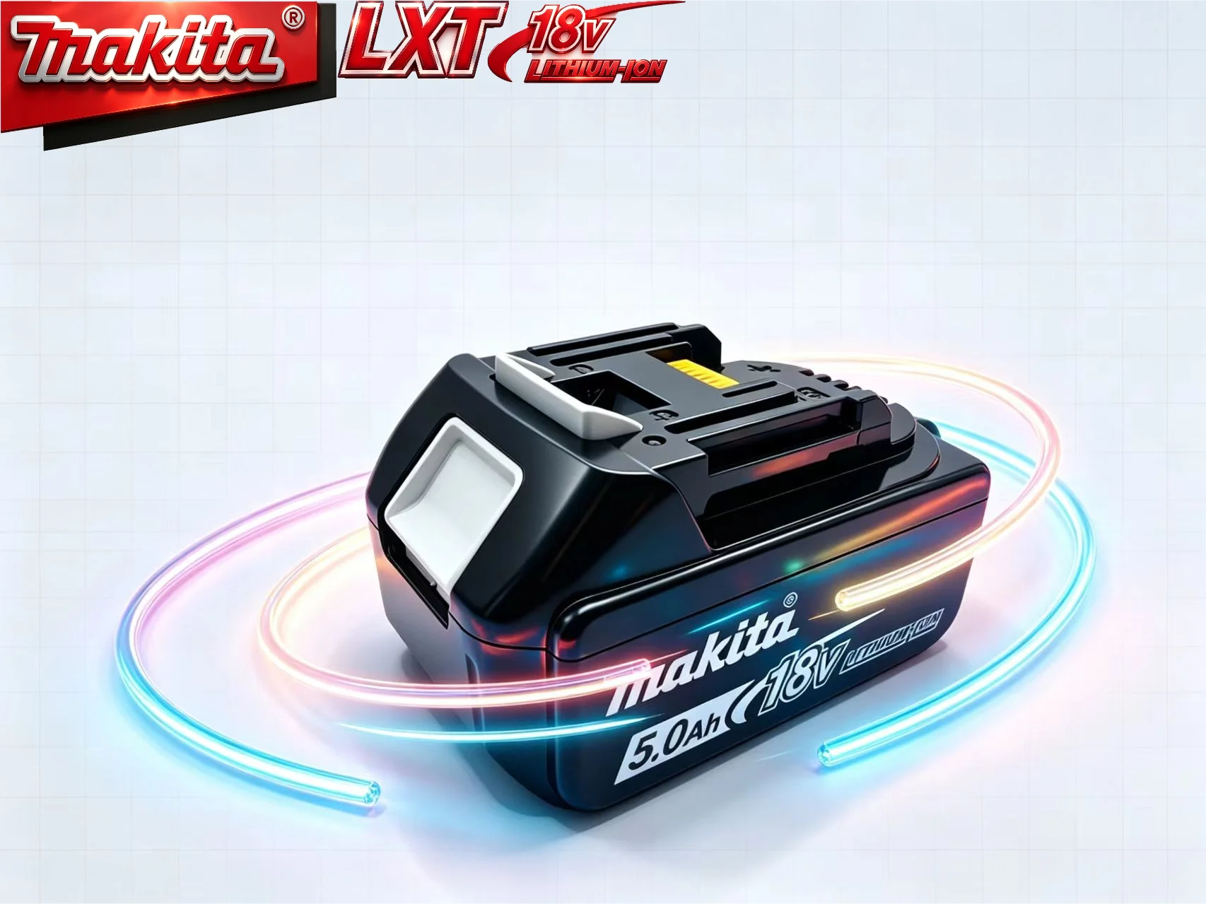 

Makita Original 18V 6.0Ah Lithium-Ion Battery BL1860B Compatible with Makita BL1850B BL1840B BL1830B LXT Rechargeable Batteries