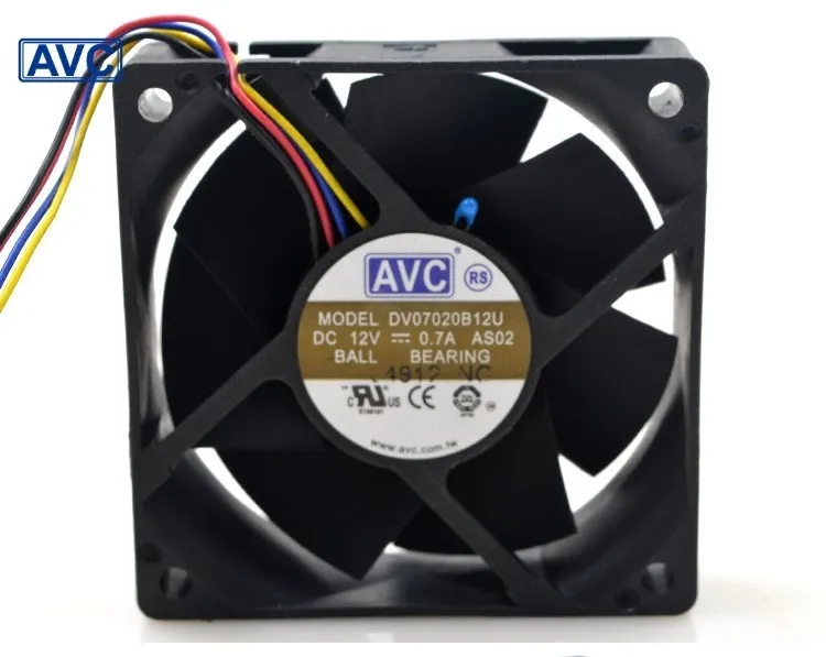 

DV07020B12U 7020 70 мм 7 см DC 12 В 0.7A вентилятор с двумя шарикоподшипниками, инвертор сервера, охлаждающий вентилятор для AVC