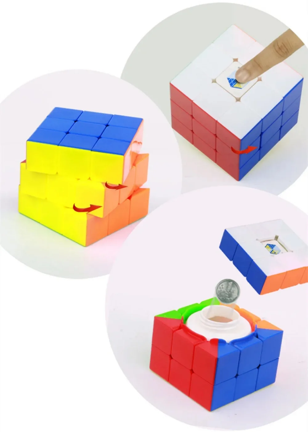 Yuxin Box 3x3 Magic Cube Hollow Storage Box Cube 3Layers Speed Cube Professional Puzzle Toys For Children Kids Gift