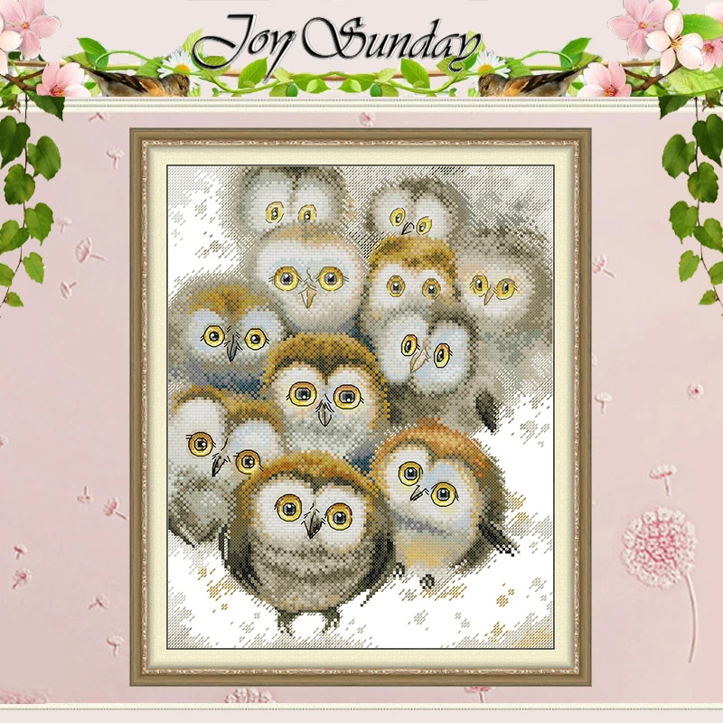 

The Owl Family Patterns Counted Cross Stitch Set DIY 11CT 14CT 16CT HD Stamped DMC Cross-stitch Kit Embroidery Needlework