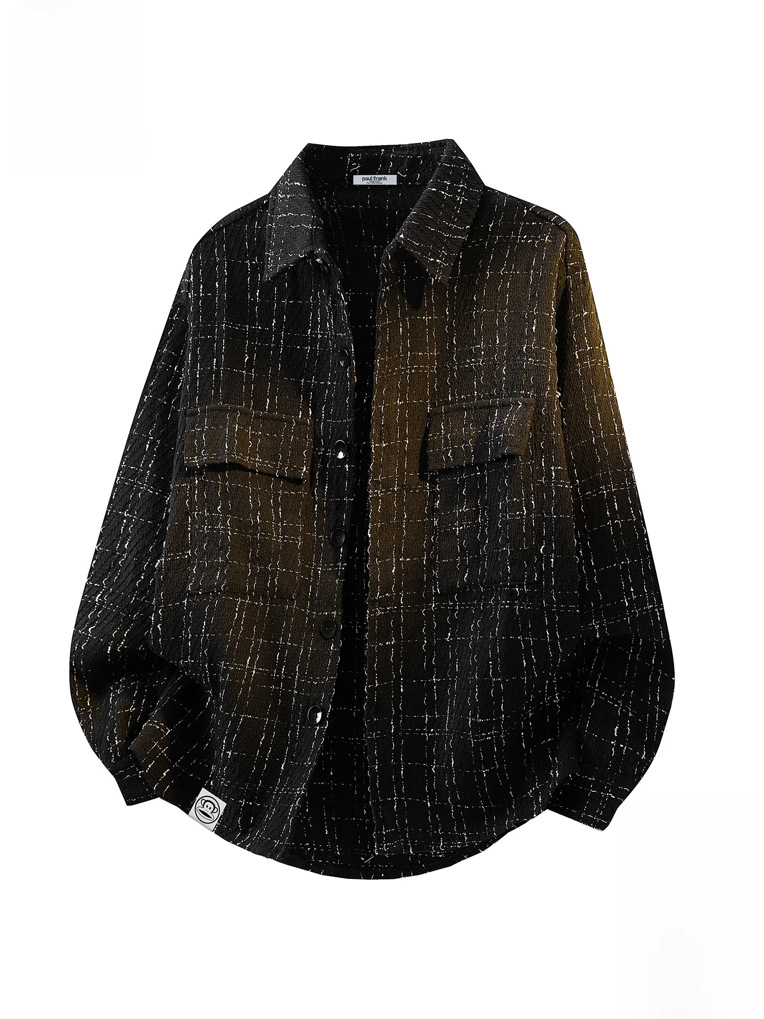 

Мужская повседневная куртка Paul Frank Spring Plaid Collar Jaet в американском стиле, модная рабочая одежда, молодежная модель с принтом обезьяны, из полиэстера и хлопка.