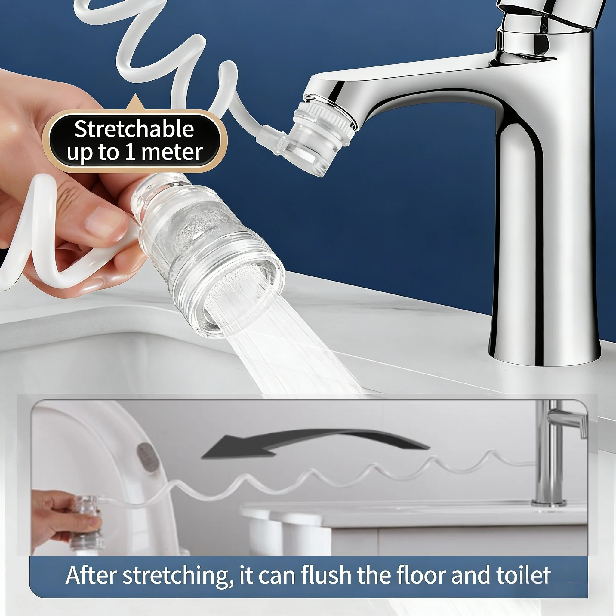 Faucet Sprayer Head Water Tap Nozzle Kitchen Faucet Extension Device Retractable Universal Household Bathroom Tap Extend Devices