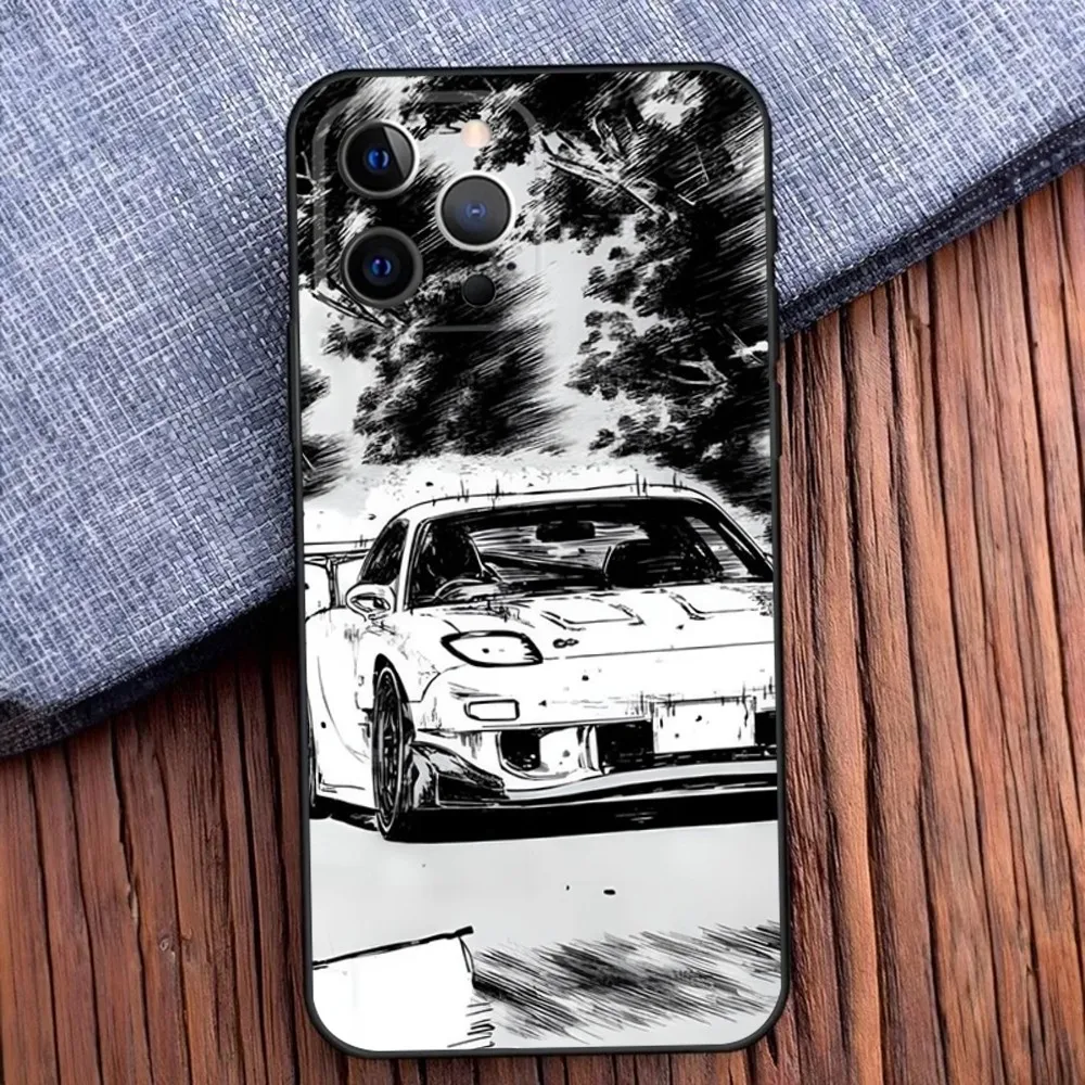 I-Initial D Drift Phone Case For iPhone 16,15,14,13,12,11,Pro,X,XS,Max,XR,Plus,Mini Soft Black Cover