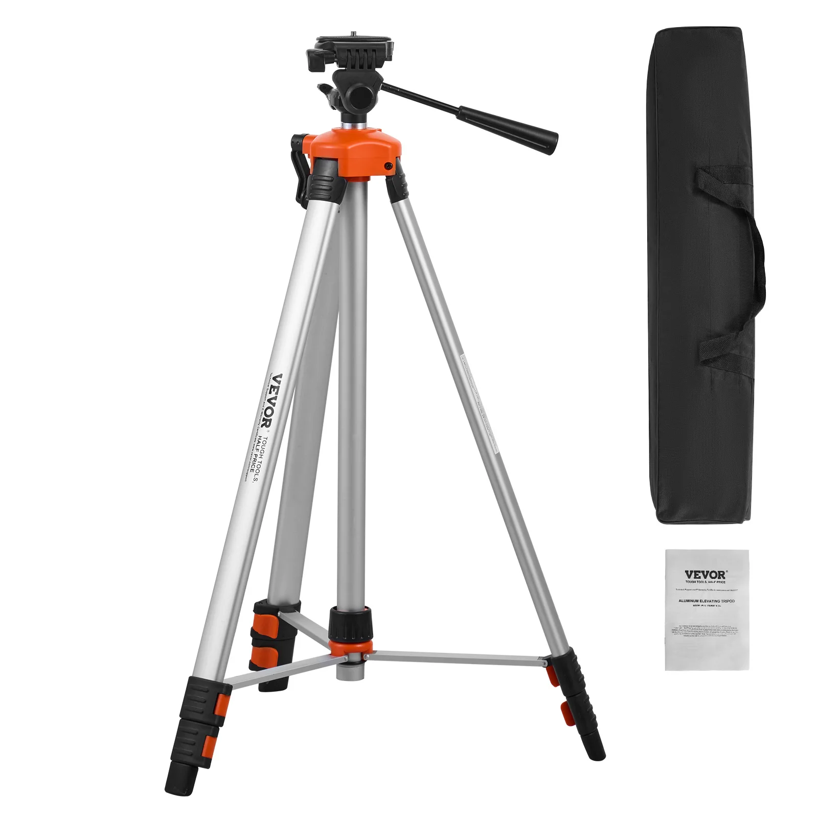 VEVOR Laser Level Tripod ¼ x 20 Thread Mount, 27.36-68.11 inch with Level Lightweight Laser Scanner Stand for Stable Measurement